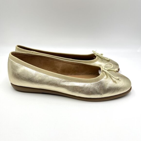 12W‎ 12 WIDE WIDTH Aerosoles Homebet Gold Ballet Flats Shoes - Picture 1 of 15